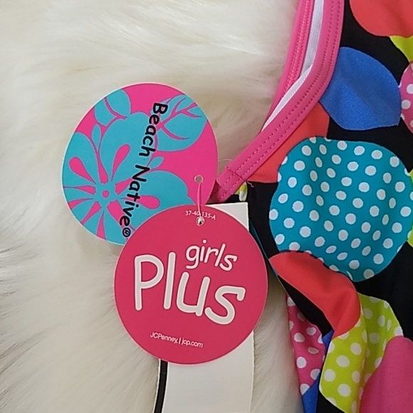 Girls plus size swimsuit polka dot pink - Picture 7 of 7